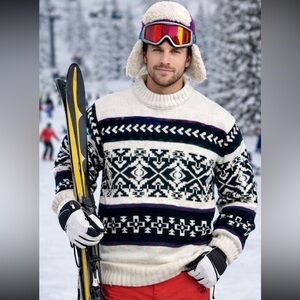 Vintage 90s men Cableknit sweater -size XL